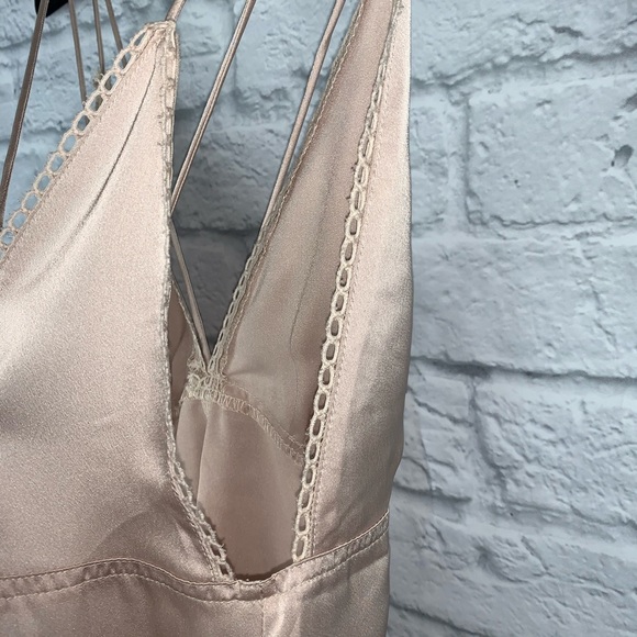 Solaris Style Taupe Satin Teddy Lingerie Romper - Picture 7 of 8